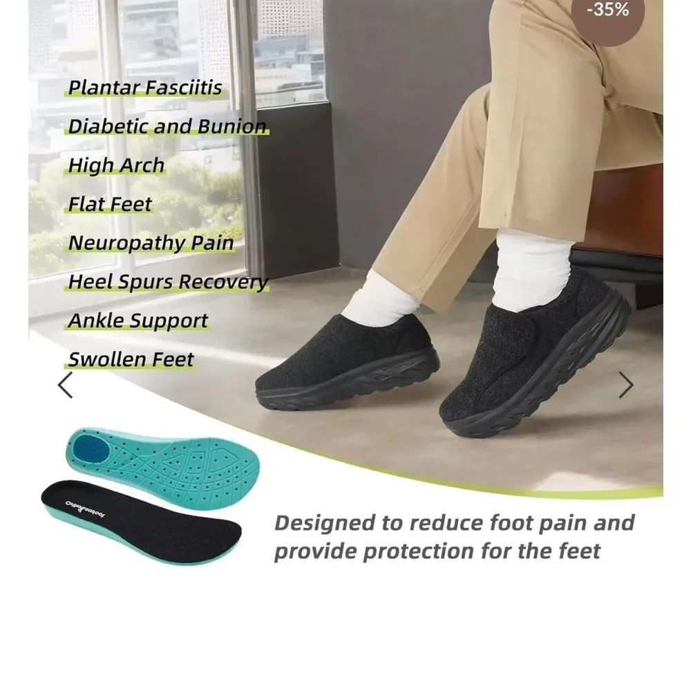 (C5) OrthoComfoot Men's Wide Fit Diabetic Walking Shoes, Size 11